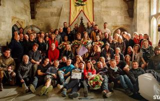 The Spanish Princess cast & crew on set at The Bottle Yard Studios (image credit: STARZ)